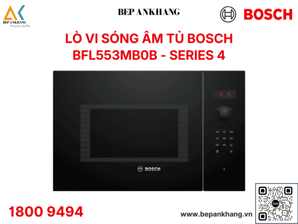 Lò vi sóng âm tủ Bosch BFL553MB0B - serie 4 - Dung tích 25L